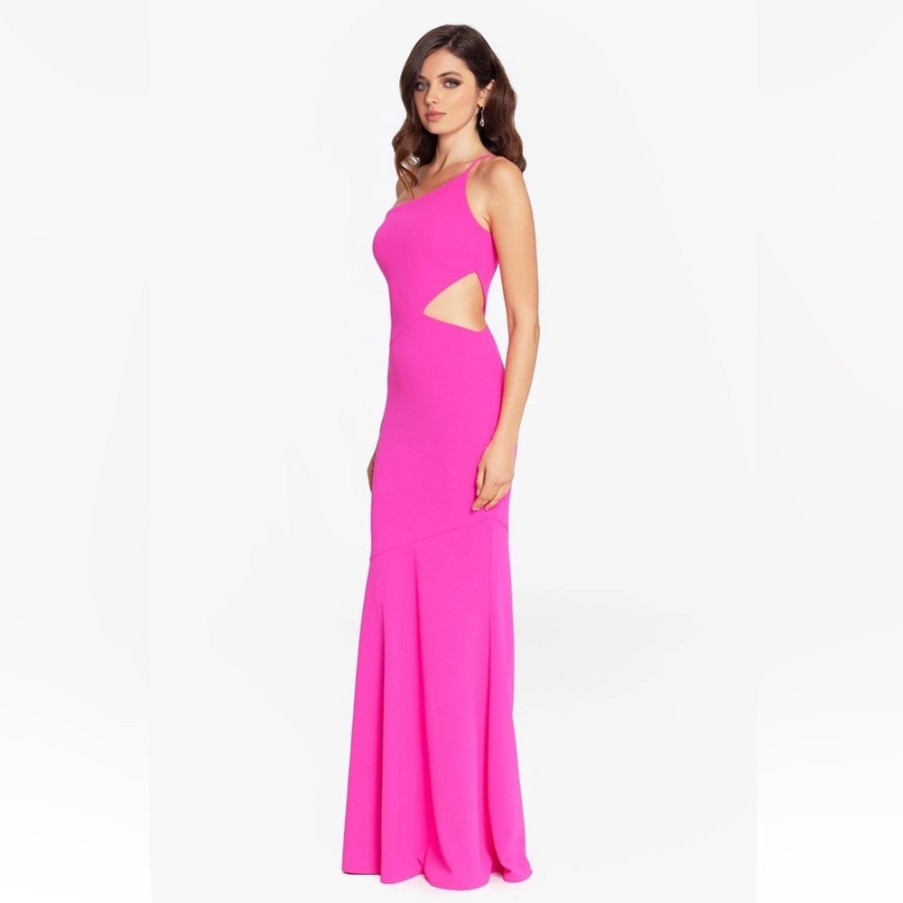 Betsy & Adam Pink One Shoulder Dress